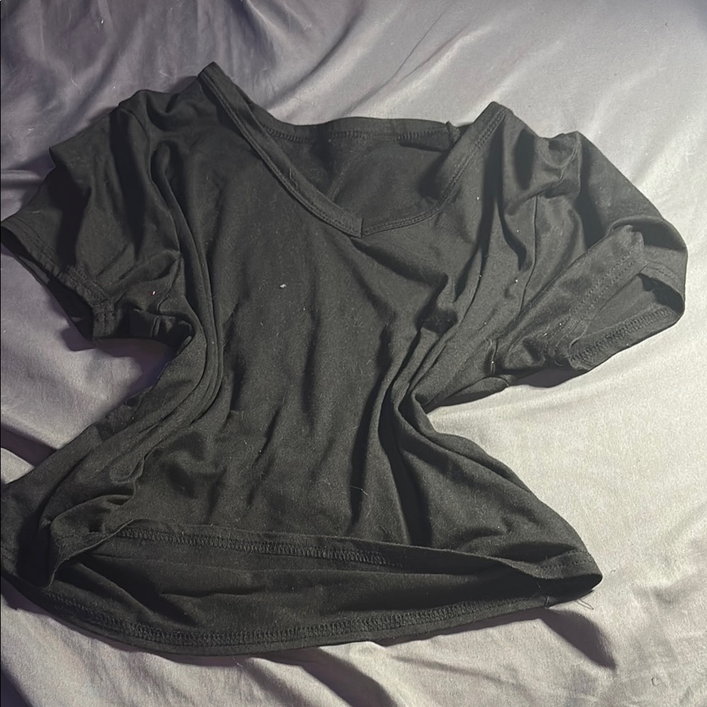 Classic Black V-Neck Women's Top